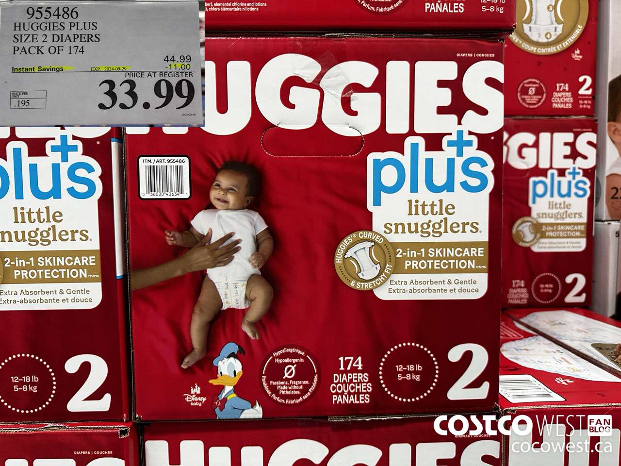 955486 HUGGIES LITTLE SNUGGLE SIZE 2 DIAPERS PACK OF 174 ($11.00 INSTANT SAVINGS EXPIRES ON 2024-09-29) $33.99