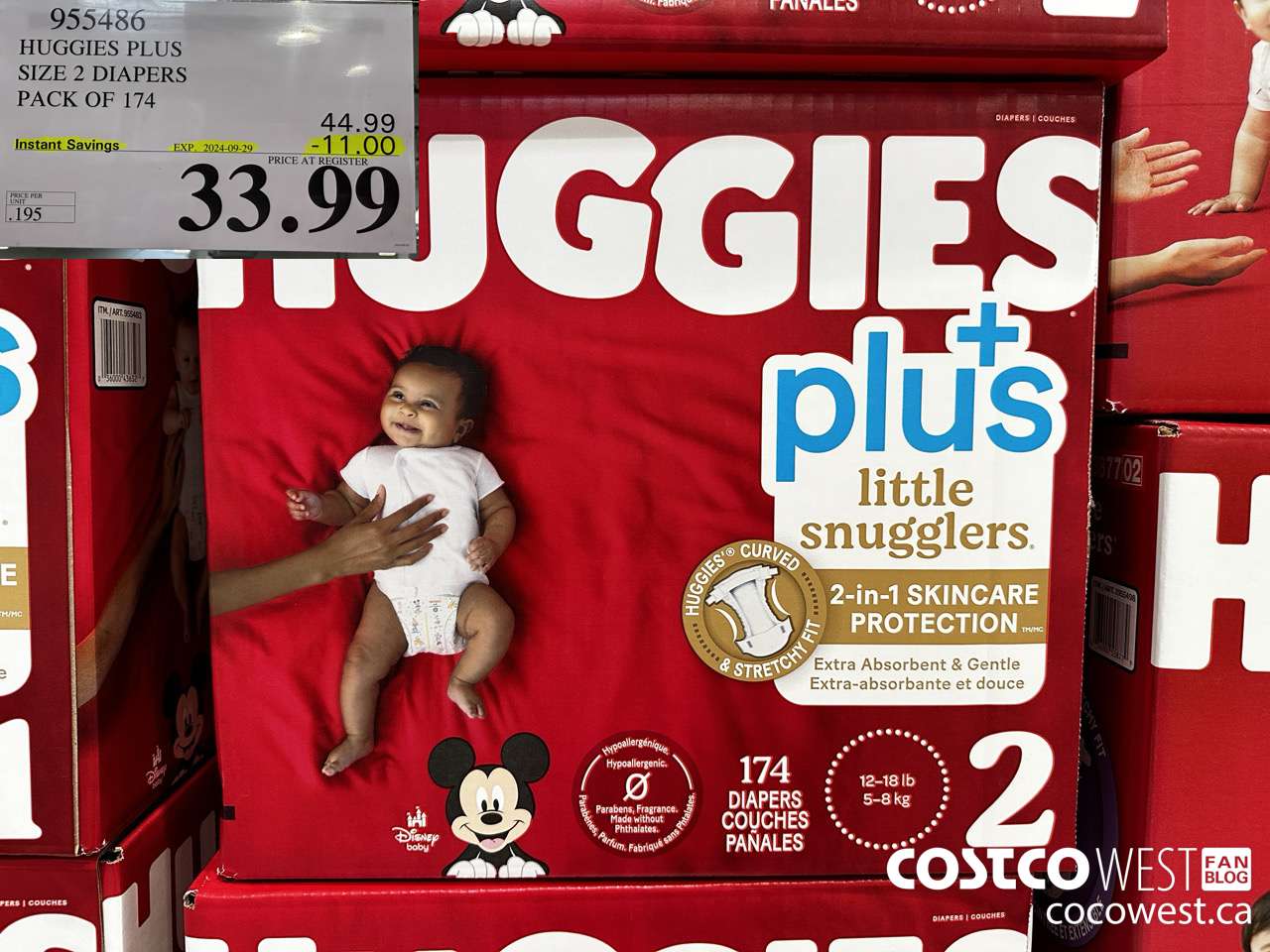 955486 HUGGIES LITTLE SNUGGLE SIZE 2 DIAPERS PACK OF 174 ($11.00 INSTANT SAVINGS EXPIRES ON 2024-09-29) $33.99