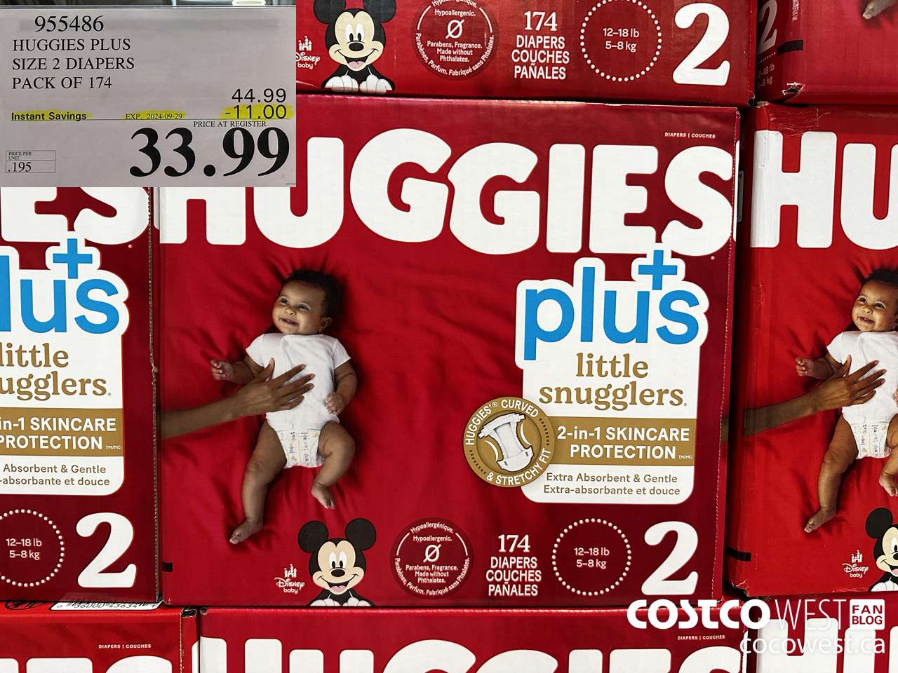 955486 HUGGIES LITTLE SNUGGLE SIZE 2 DIAPERS PACK OF 174 ($11.00 INSTANT SAVINGS EXPIRES ON 2024-09-29) $33.99