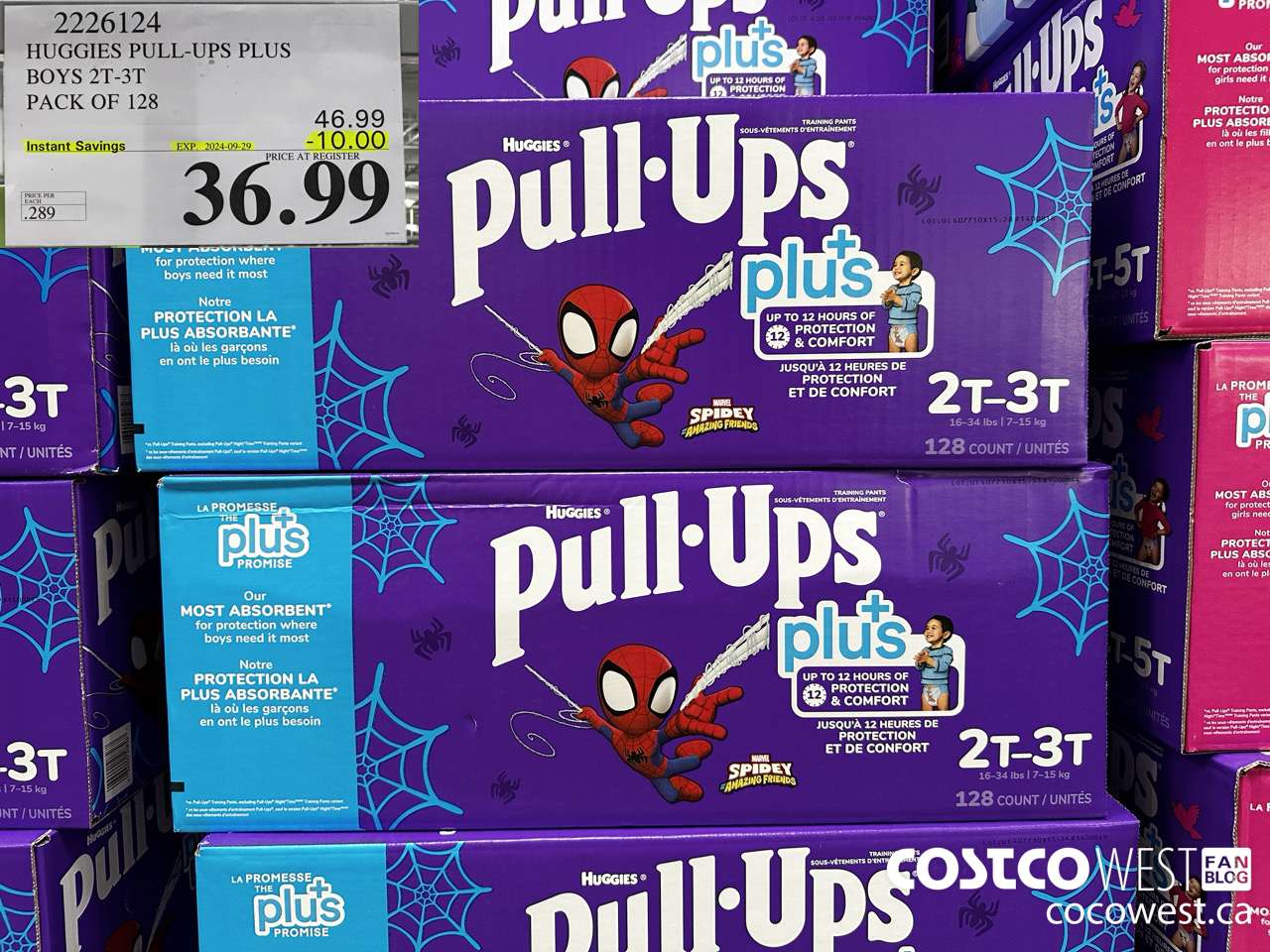2226124 HUGGIES PULL-UPS PLUS BOYS 2T-3T PACK OF 128 ($10.00 INSTANT SAVINGS EXPIRES ON 2024-09-29) $36.99