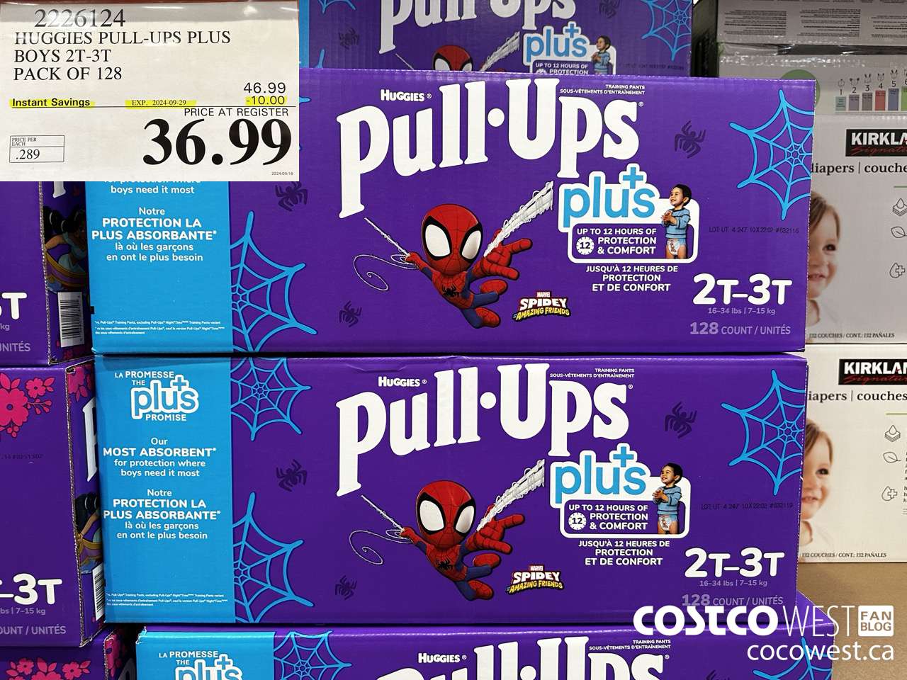 2226124 HUGGIES PULL-UPS PLUS BOYS 2T-3T PACK OF 128 ($10.00 INSTANT SAVINGS EXPIRES ON 2024-09-29) $36.99