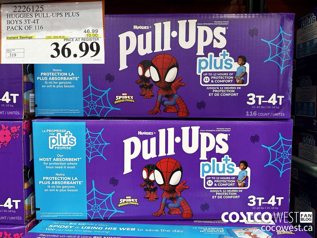 2226125 HUGGIES PULL-UPS PLUS BOYS 3T-4T PACK OF 116 ($10.00 INSTANT SAVINGS EXPIRES ON 2024-09-29) $36.99