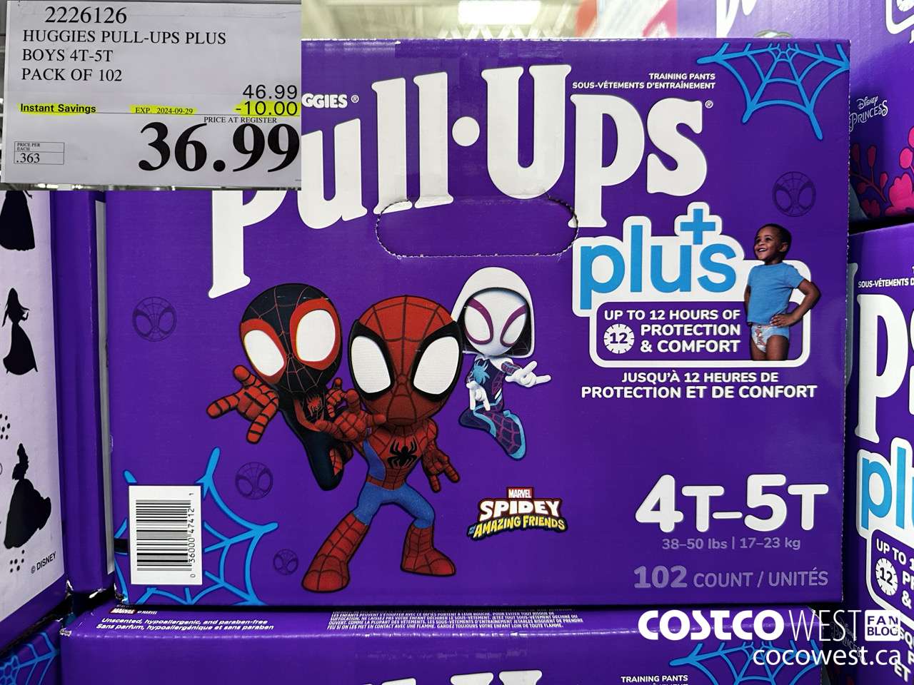 2226126 HUGGIES PULL-UPS PLUS BOYS 4T-5T PACK OF 102 ($10.00 INSTANT SAVINGS EXPIRES ON 2024-09-29) $36.99