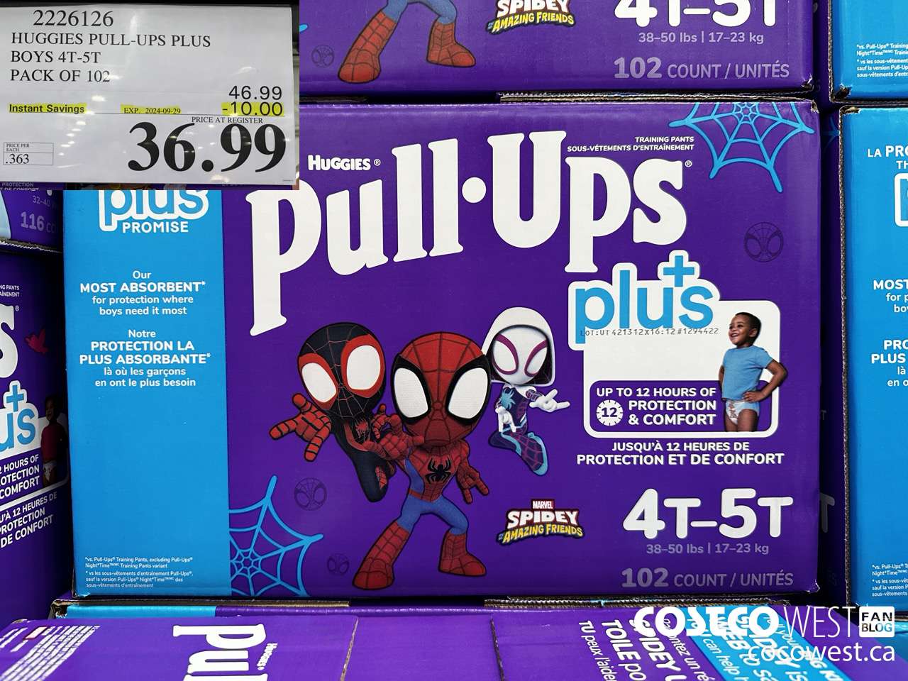 2226126 HUGGIES PULL-UPS PLUS BOYS 4T-5T PACK OF 102 ($10.00 INSTANT SAVINGS EXPIRES ON 2024-09-29) $36.99
