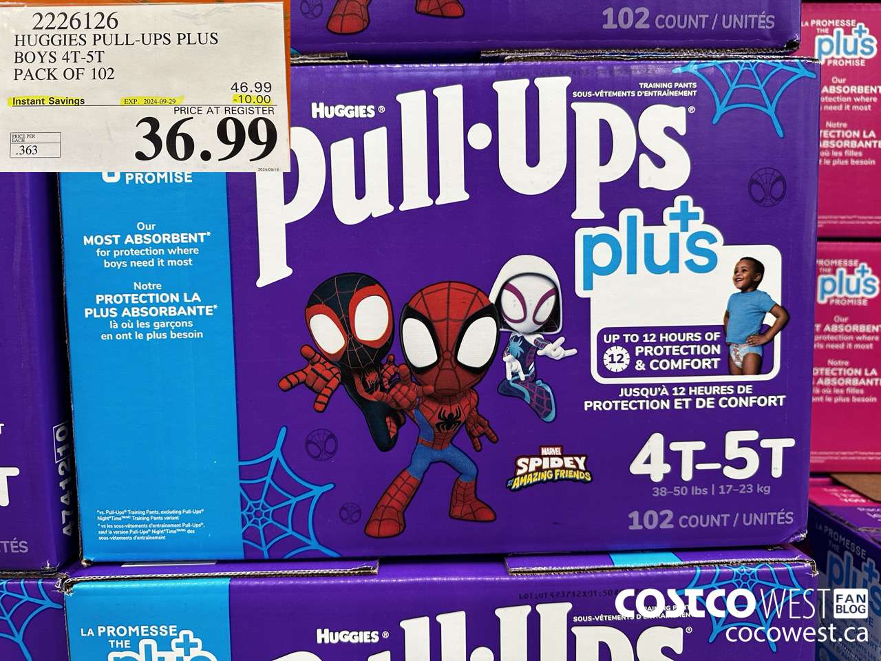 2226126 HUGGIES PULL-UPS PLUS BOYS 4T-5T PACK OF 102 ($10.00 INSTANT SAVINGS EXPIRES ON 2024-09-29) $36.99