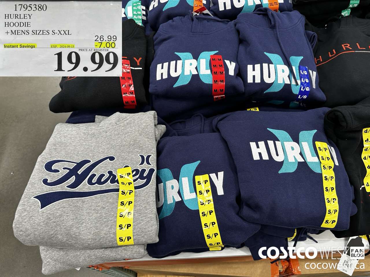 1795380 HURLEY HOODIE MENS SIZES S-XXL ($7.00 INSTANT SAVINGS EXPIRES ON 2024-09-15) $19.99