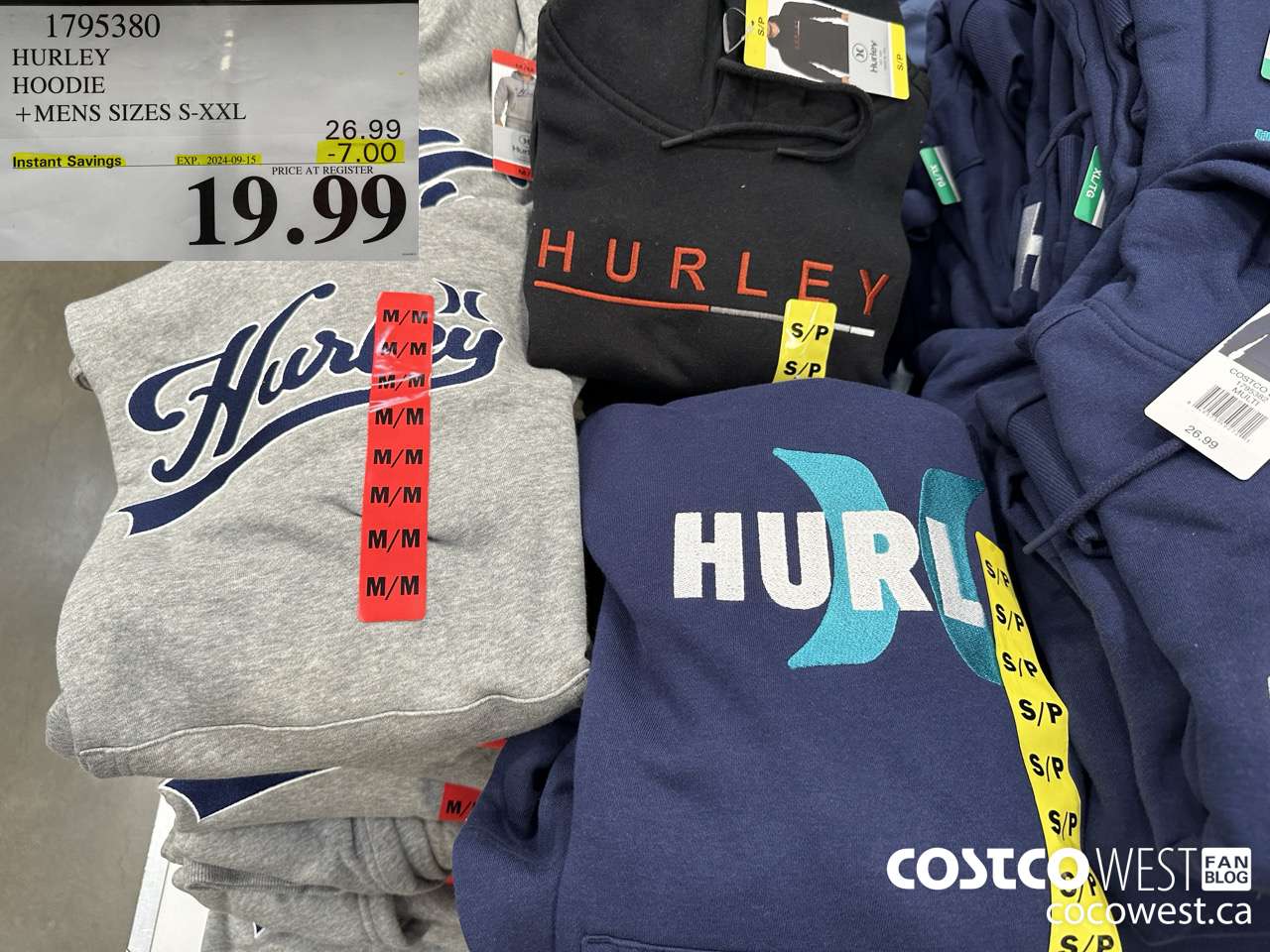 1795380 HURLEY HOODIE MENS SIZES S-XXL ($7.00 INSTANT SAVINGS EXPIRES ON 2024-09-15) $19.99