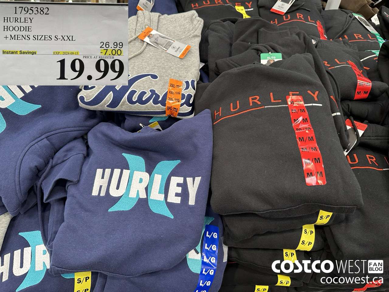 1795382 HURLEY HOODIE MENS SIZES S-XXL ($7.00 INSTANT SAVINGS EXPIRES ON 2024-09-15) $19.99