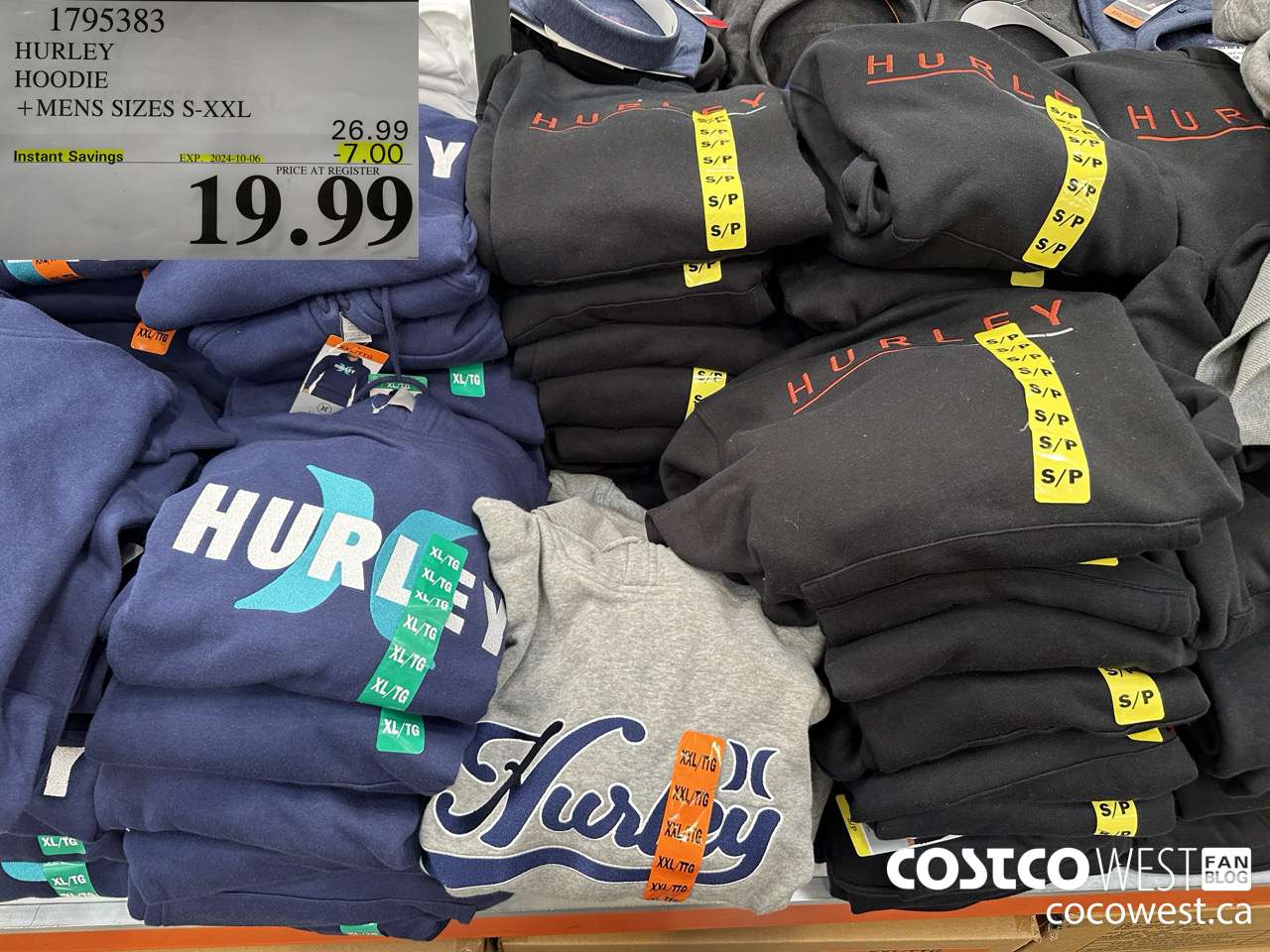 1795383 HURLEY HOODIE MENS SIZES S-XXL ($7.00 INSTANT SAVINGS EXPIRES ON 2024-10-06) $19.99