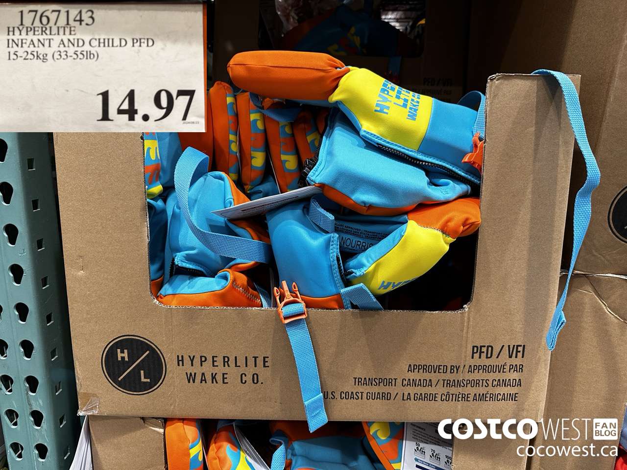 1767143 HYPERLITE INFANT AND CHILD PFD 15-25kg (33-55LB)  $14.97