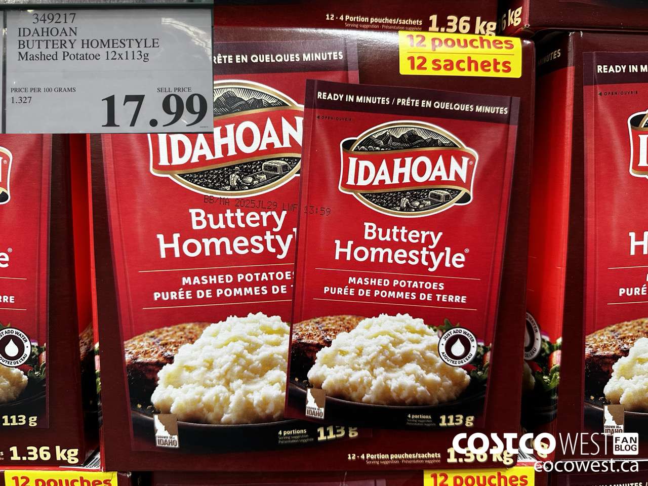 349217 IDAHOAN BUTTERY HOMESTYLE MASHED POTATOE 12 X 113 G $17.99