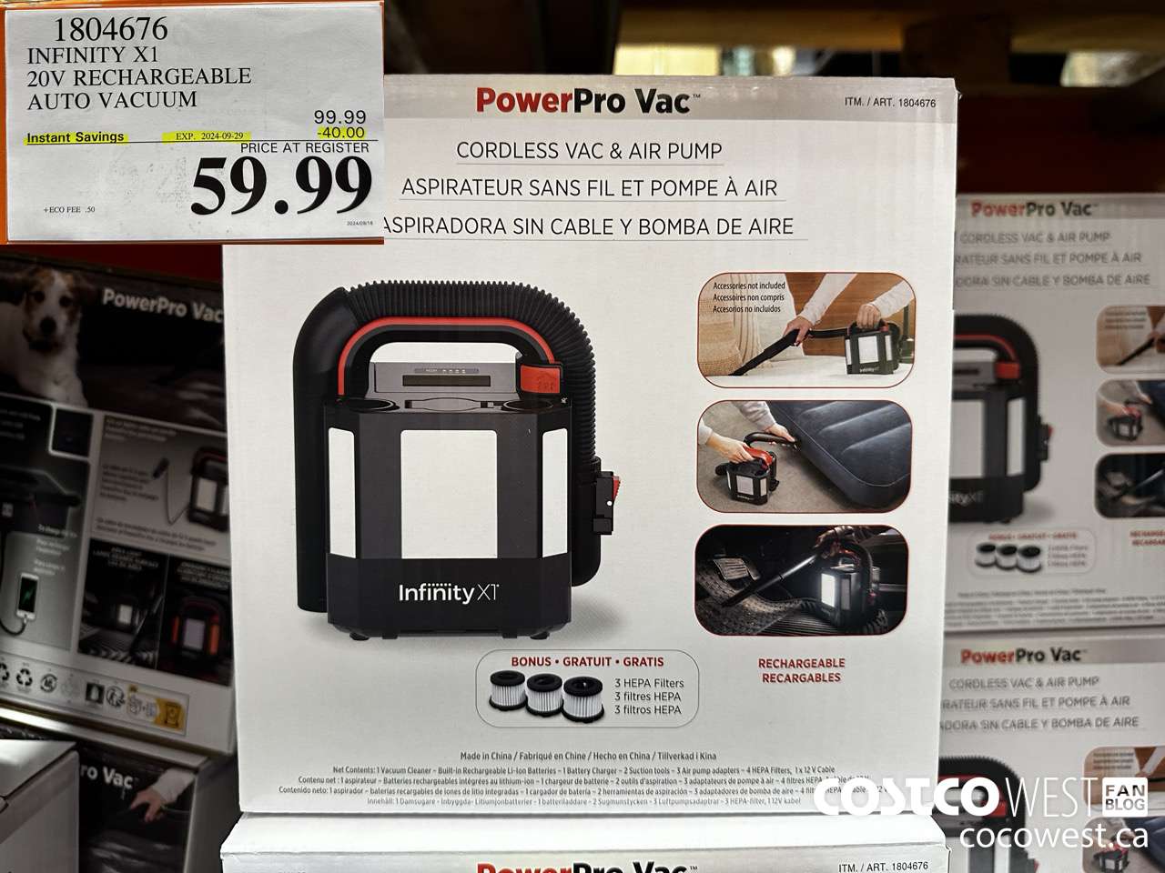 1804676 INFINITY X1 20V RECHAEGEABLE AUTO VACUUM ($40.00 INSTANT SAVINGS EXPIRES ON 2024-09-29) $59.99