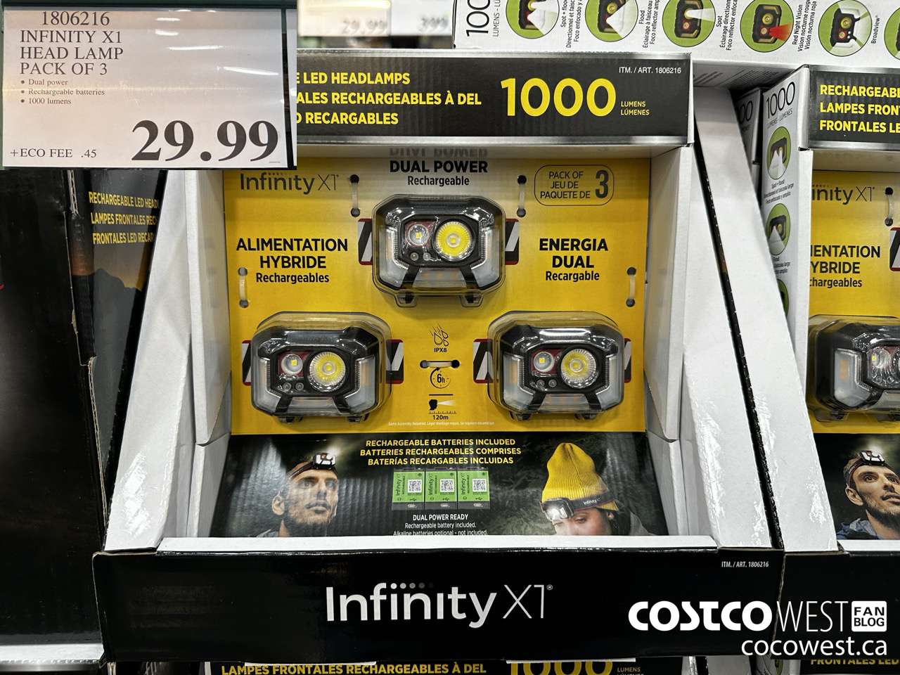 1806216 INFINITY X1 HEAD LAMP PACK OF 3 $29.99