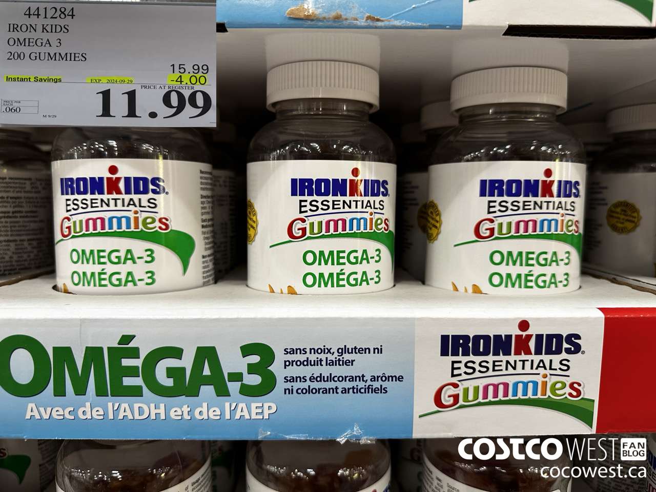 441284 IRON KIDS OMEGA 3 200 GUMMIES ($4.00 INSTANT SAVINGS EXPIRES ON 2024-09-29) $11.99