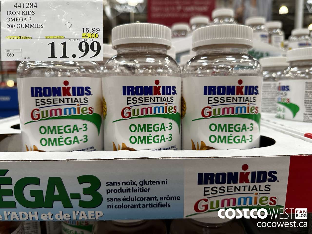 441284 IRON KIDS OMEGA 3 200 GUMMIES ($4.00 INSTANT SAVINGS EXPIRES ON 2024-09-29) $11.99