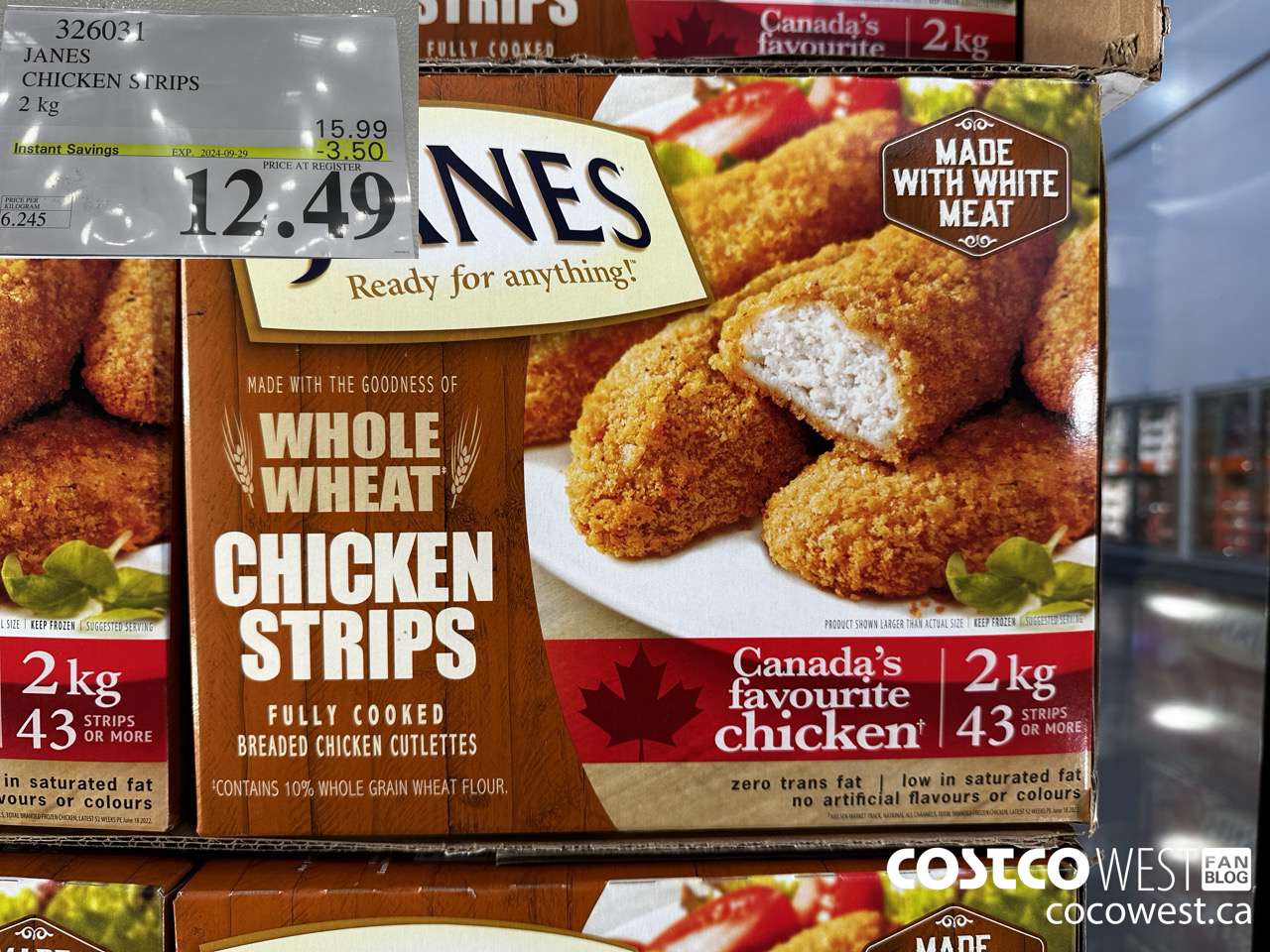 326031 JANES CHICKEN STRIPS 2 kg ($3.50 INSTANT SAVINGS EXPIRES ON 2024-09-29) $12.49