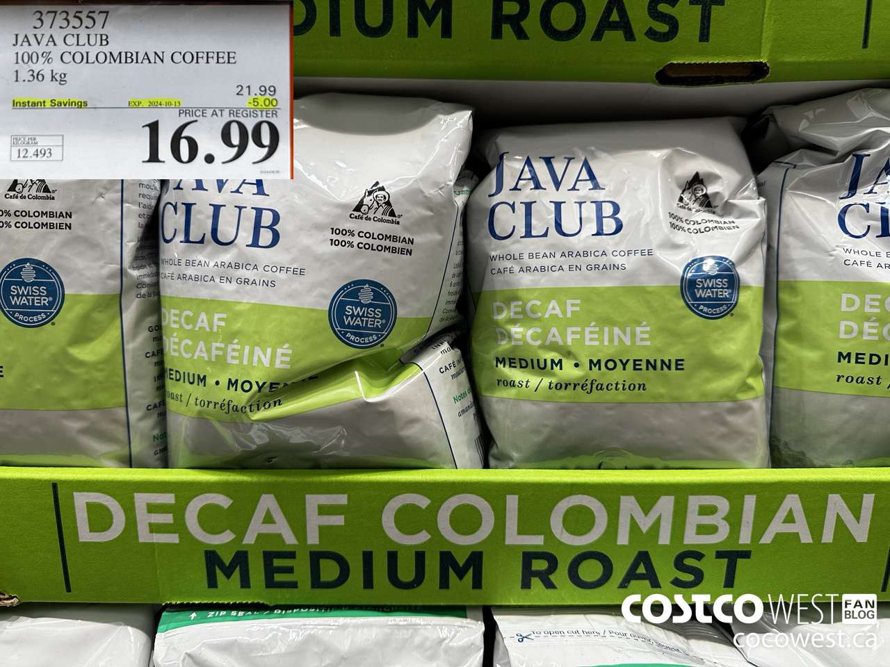 373557 JAVA CLUB 100% COLOMBIAN COFFEE 1.36 kg ($5.00 INSTANT SAVINGS EXPIRES ON 2024-10-13) $16.99