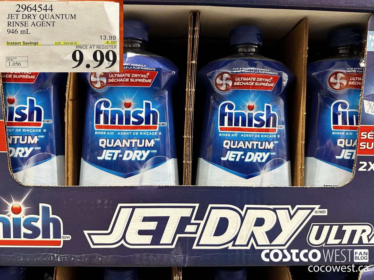 2964544 JET DRY ULTRA RINSE AGENT 946 mL ($4.00 INSTANT SAVINGS EXPIRES ON 2024-09-29) $9.99
