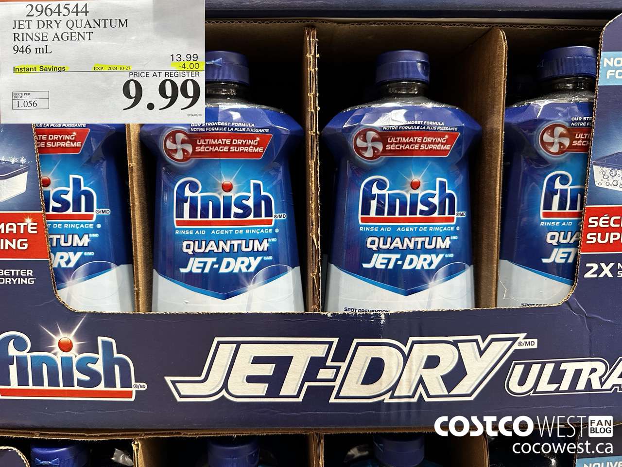 2964544 JET DRY ULTRA RINSE AGENT 946 mL ($4.00 INSTANT SAVINGS EXPIRES ON 2024-10-27) $9.99