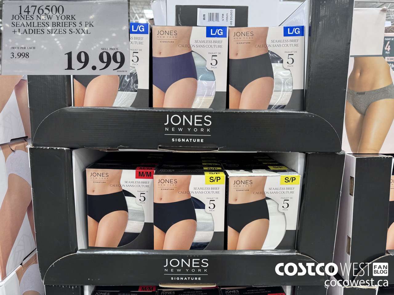 1476500 JONES NEW YORK SEAMLESS BRIEF 5PK LADIES SIZES S-XXL $19.99