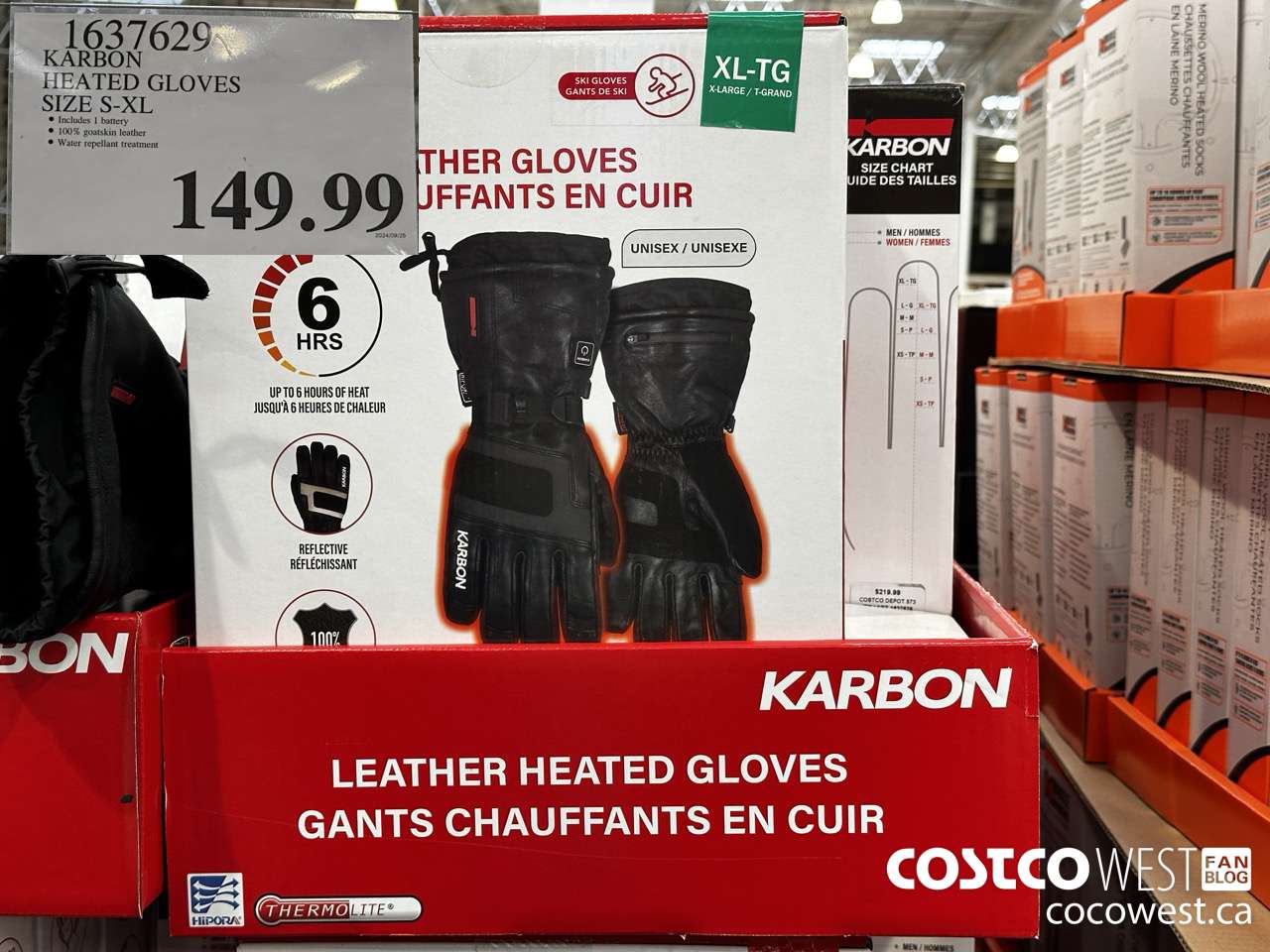 1637629 KARBON HEATED GLOVES SIZE S-XL $149.99
