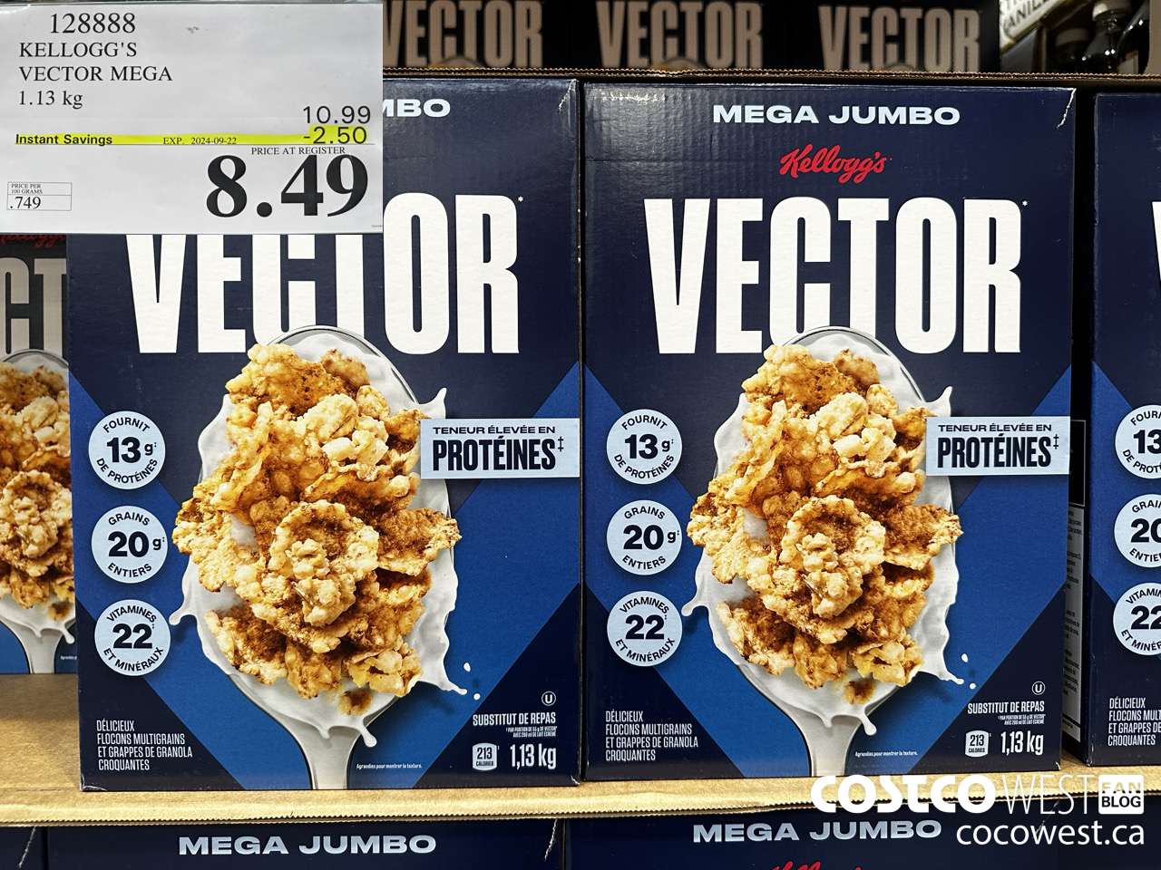 128888 KELLOGGS VECTOR MEGA 1.13KG ($2.50 INSTANT SAVINGS EXPIRES ON 2024-09-22) $8.49