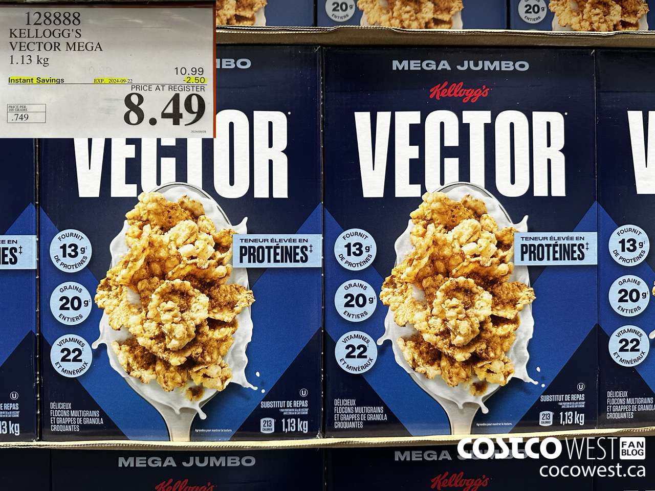 128888 KELLOGGS VECTOR MEGA 1.13KG ($2.50 INSTANT SAVINGS EXPIRES ON 2024-09-22) $8.49