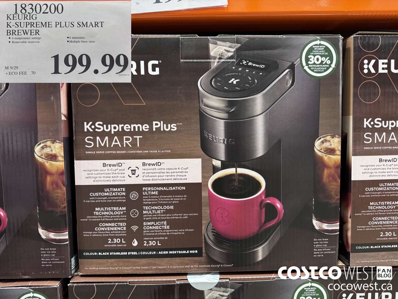 1830200 KEURIG K-SUPREME PLUS SMART BREWER $199.99
