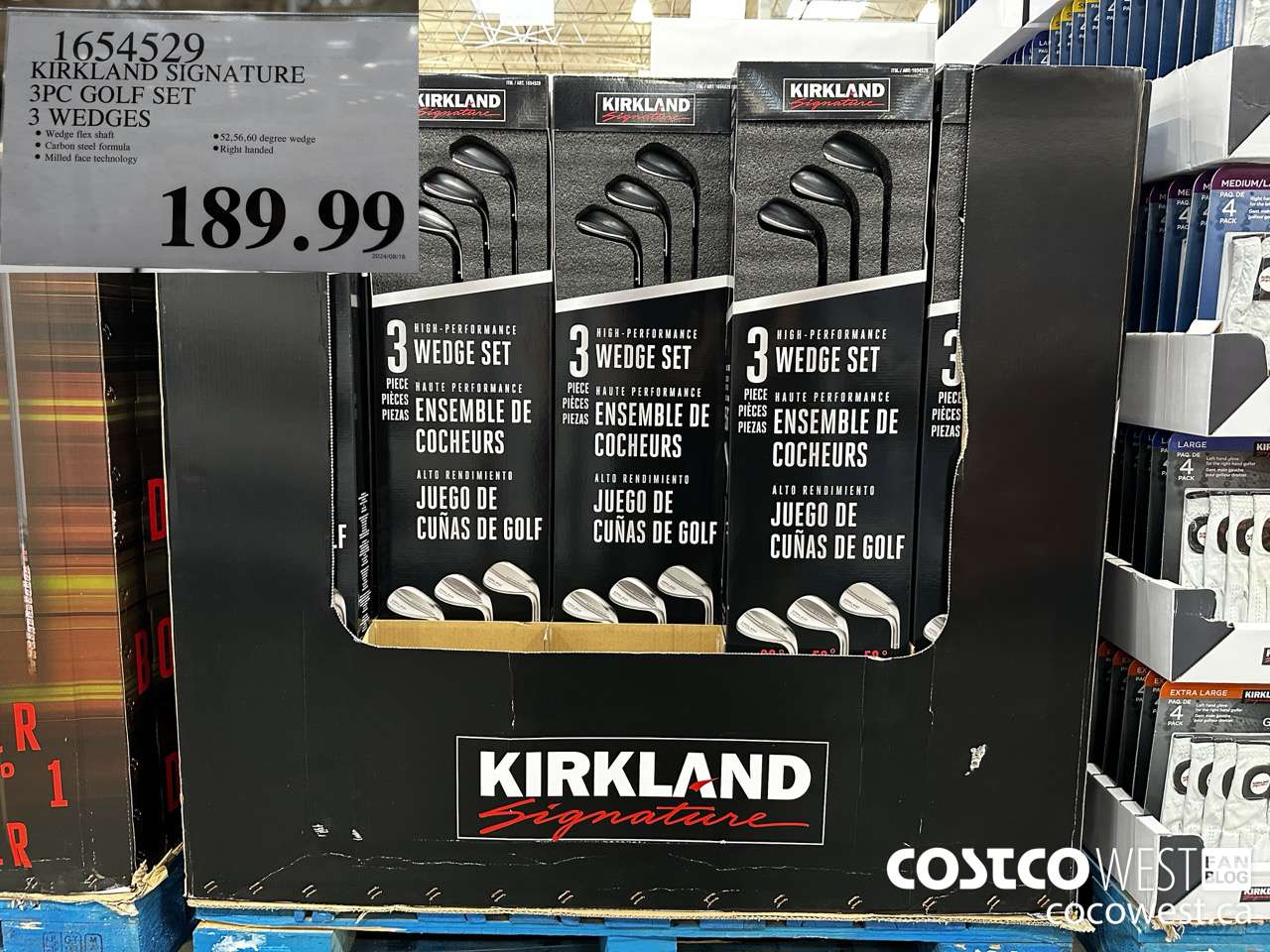 1654529 KIRKLAND SIGNATURE 3PC GOLF SET 3 WEDGES $189.99