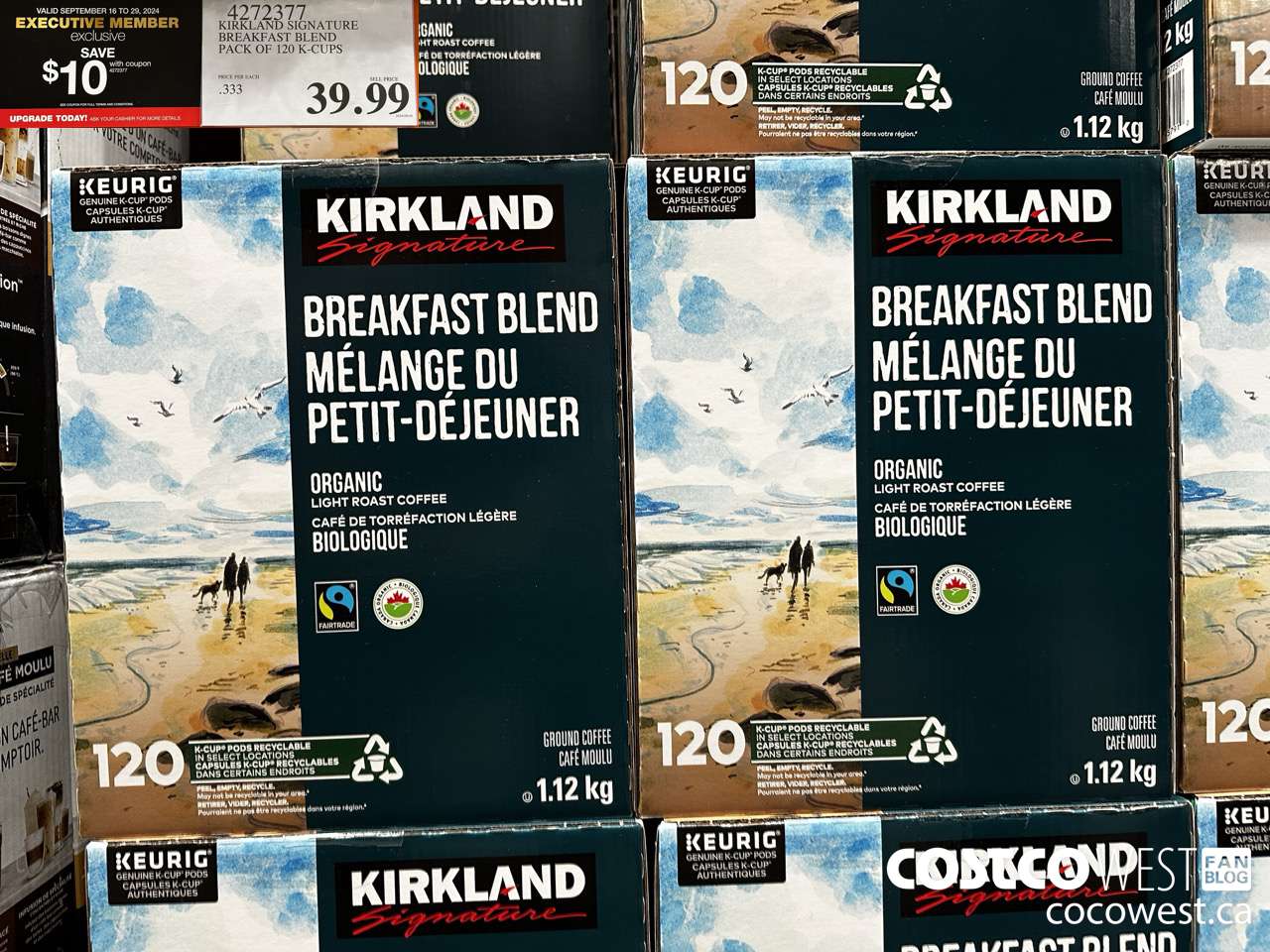 4272377 KIRKLAND SIGNATURE BREAKFAST BLEND PACK OF 120 K-CUPS ($10.00 INSTANT SAVINGS EXPIRES ON 2024-09-29) $39.99