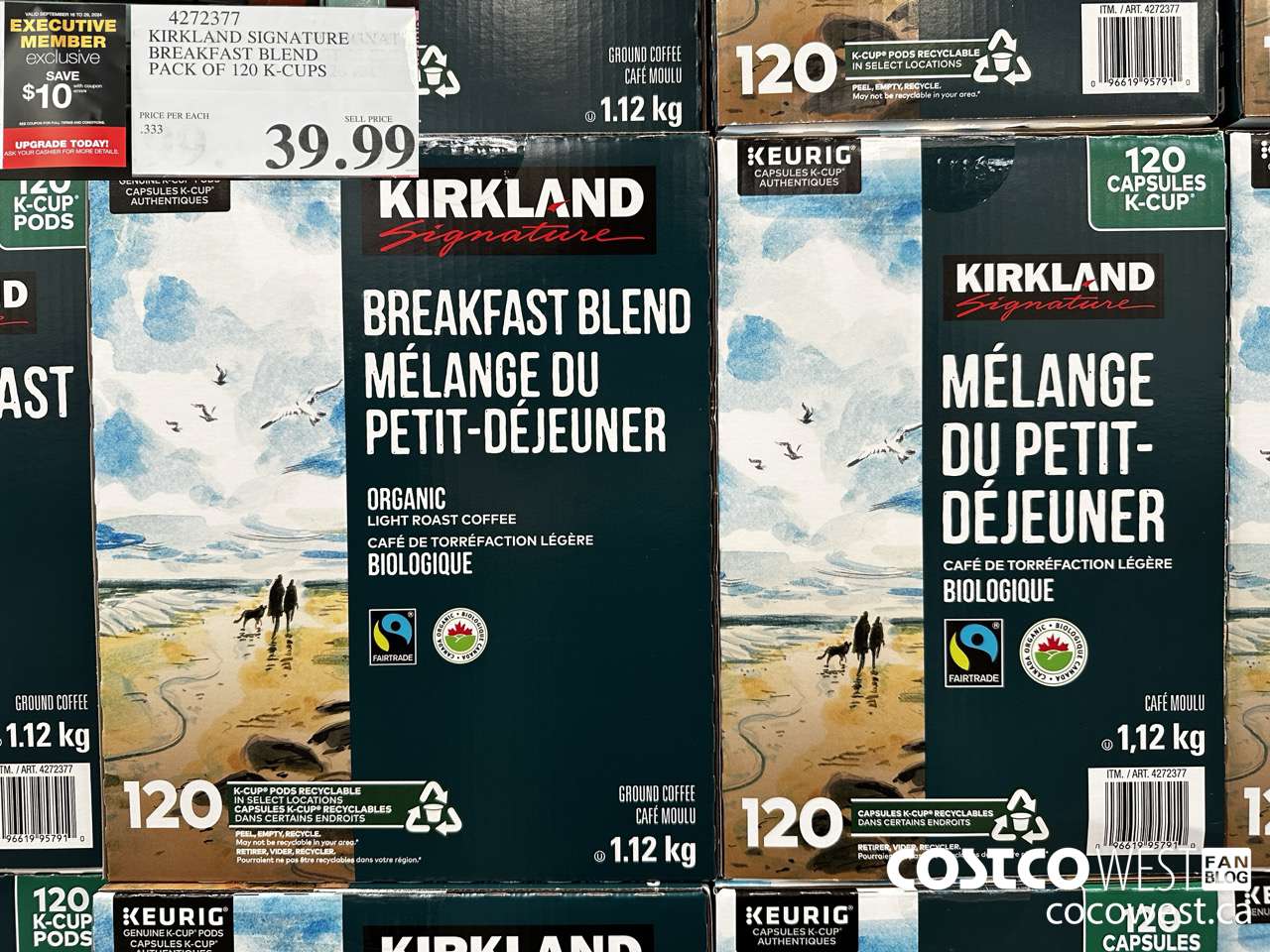 4272377 KIRKLAND SIGNATURE BREAKFAST BLEND PACK OF 120 K-CUPS ($10.00 INSTANT SAVINGS EXPIRES ON 2024-09-29) $29.99