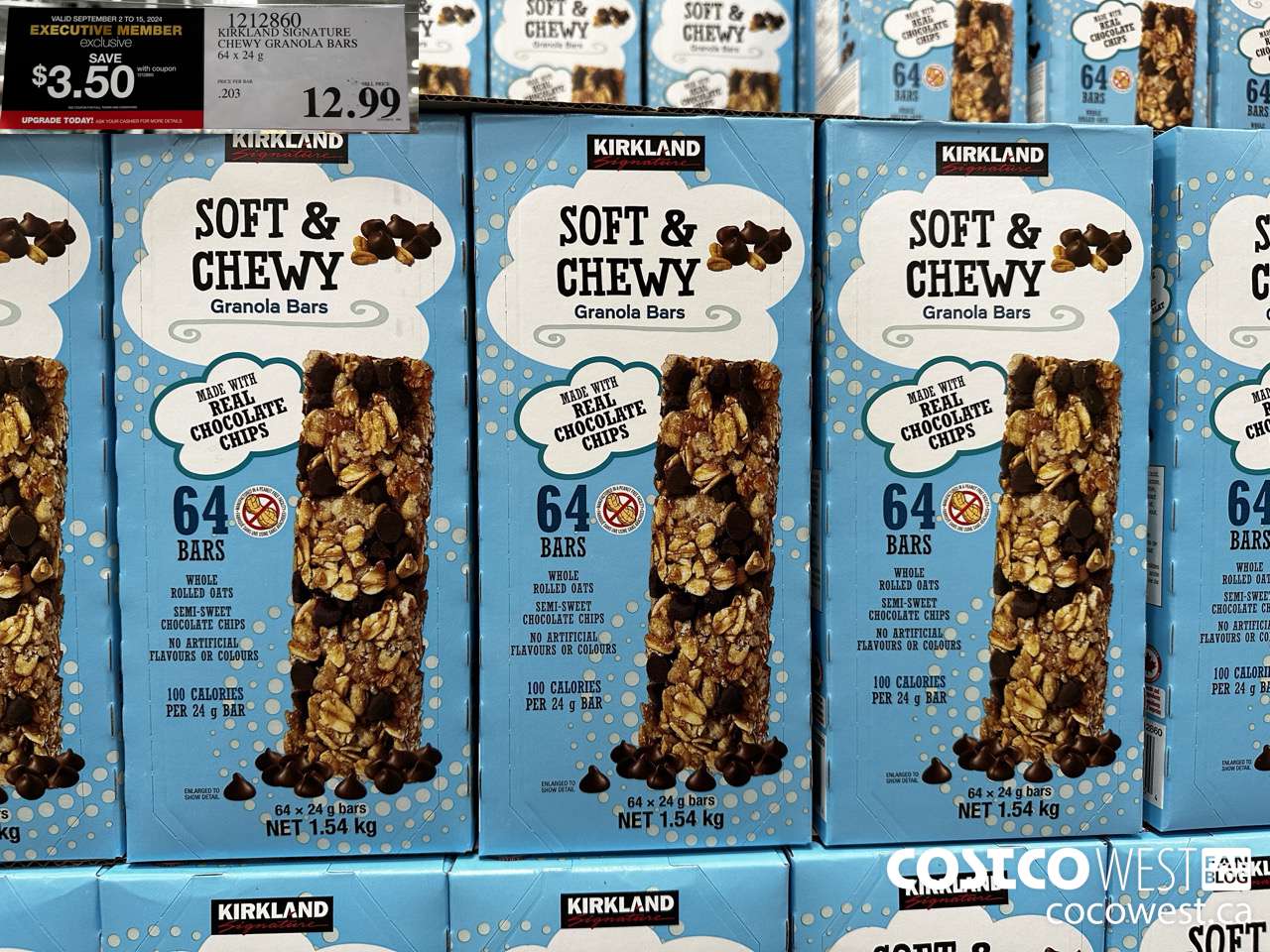 1212860 KIRKLAND SIGNATURE CHEWY GRANOLA BARS 64 X 24 G ($3.50 INSTANT SAVINGS EXPIRES ON 2024-09-15) $9.49