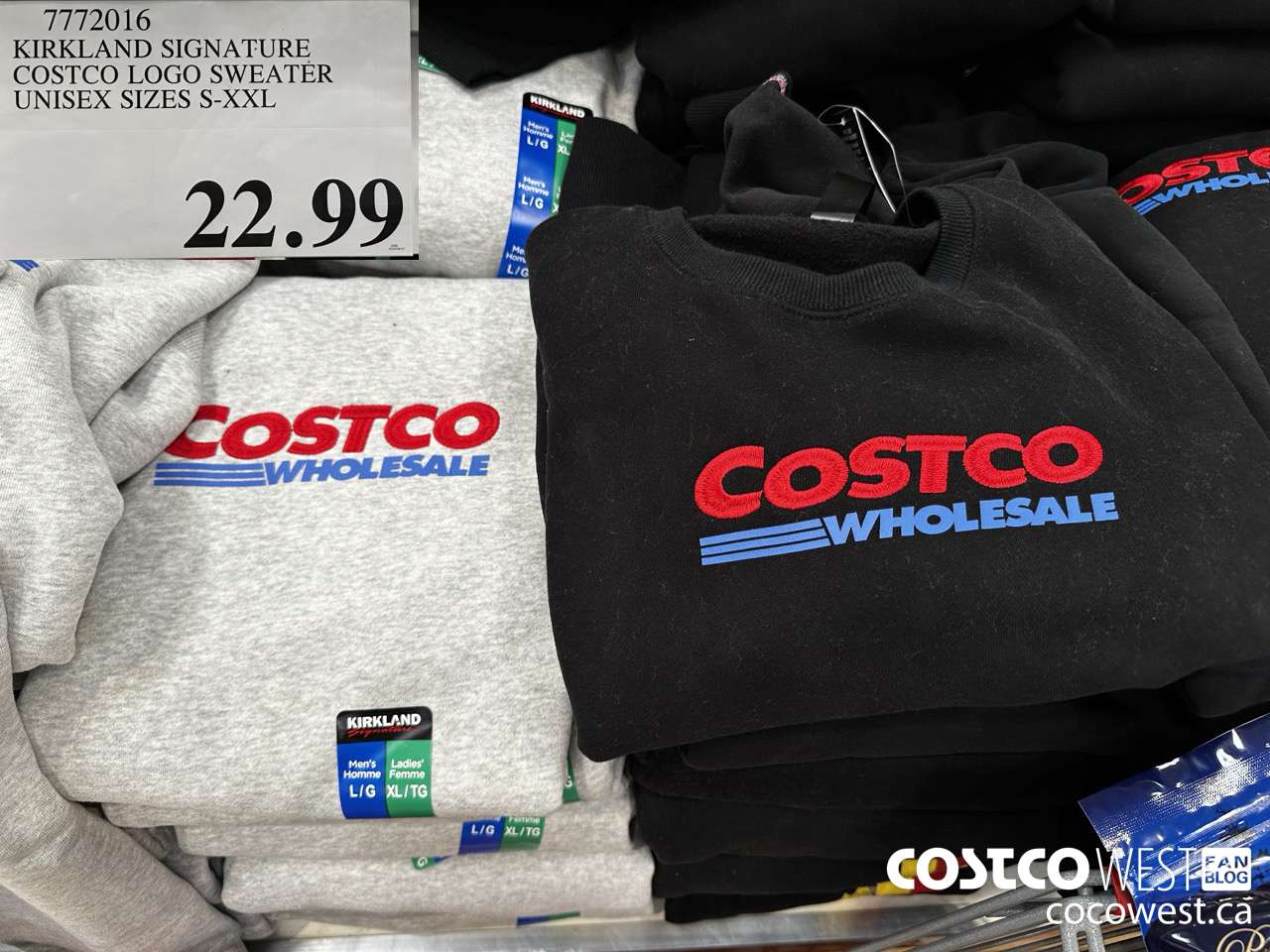 7772016 KIRKLAND SIGNATURE COSTCO LOGO SWEATER UNISEX SIZES S-XXL $22.99