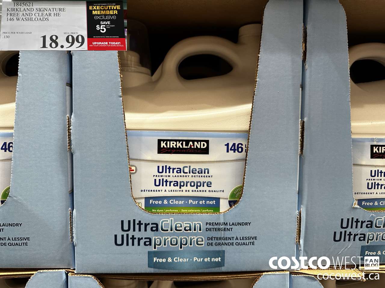 1845621 KIRKLAND SIGNATURE FREE AND CLEAR HE 5.99 L 133 WASHLOADS ($5.00 INSTANT SAVINGS EXPIRES ON 2024-09-15) $13.99