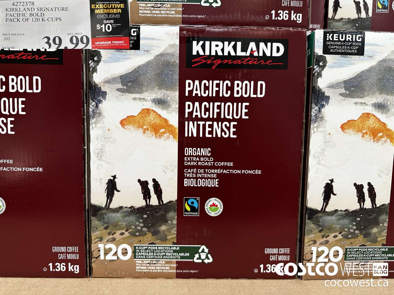 4272378 KIRKLAND SIGNATURE PACIFIC BOLD PACK OF 120 K-CUPS ($10.00 INSTANT SAVINGS EXPIRES ON 2024-09-29) $29.99