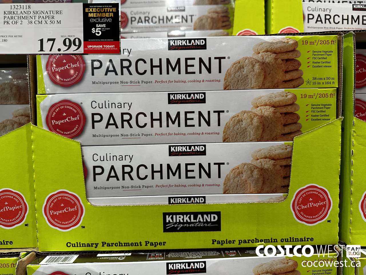 1323118 KIRKLAND SIGNATURE PARCHMENT PAPER PK OF 2 38cm X 50m ($5.00 INSTANT SAVINGS EXPIRES ON 2024-09-29) $12.99