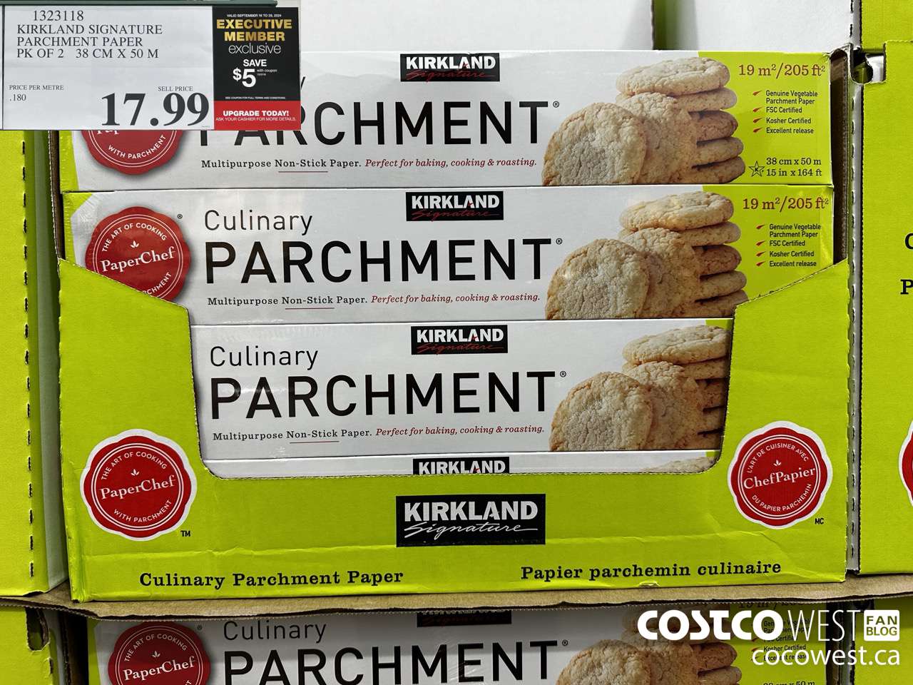 1323118 KIRKLAND SIGNATURE PARCHMENT PAPER PK OF 2 38cm X 50m ($5.00 INSTANT SAVINGS EXPIRES ON 2024-09-29) $12.99