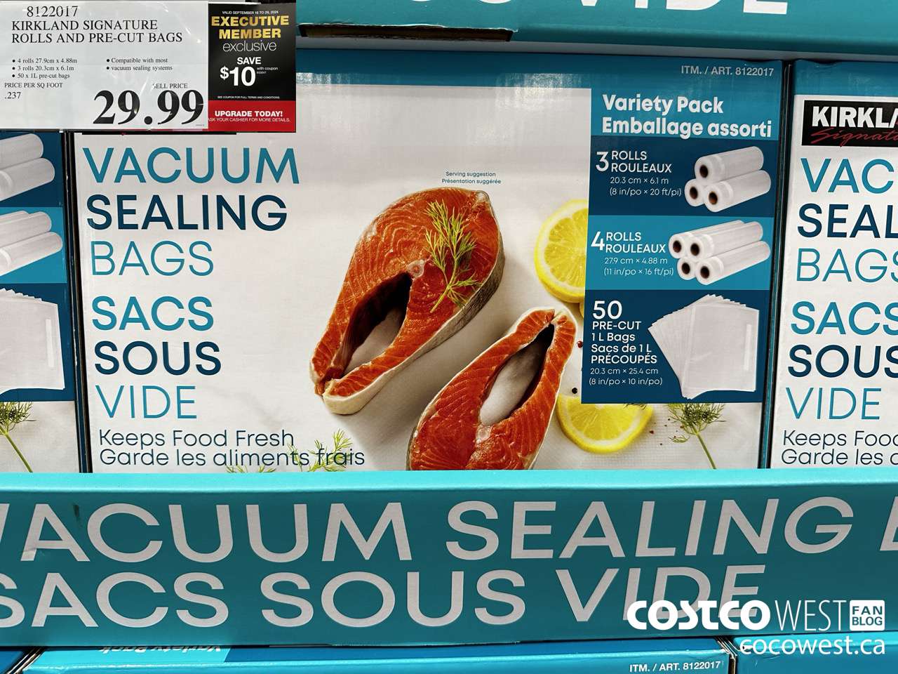 8122017 KIRKLAND SIGNATURE ROLLS AND PRE-CUT BAGS  ($10.00 INSTANT SAVINGS EXPIRES ON 2024-09-29) $29.99