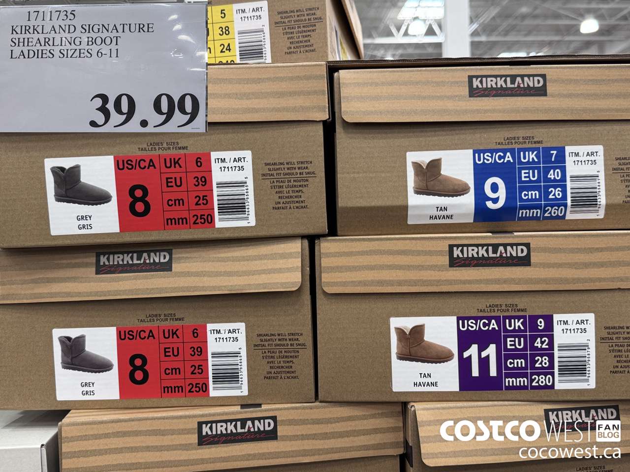 1711735 KIRKLAND SIGNATURE SHEARLING BOOT LADIES SIZES 6-11 $39.99