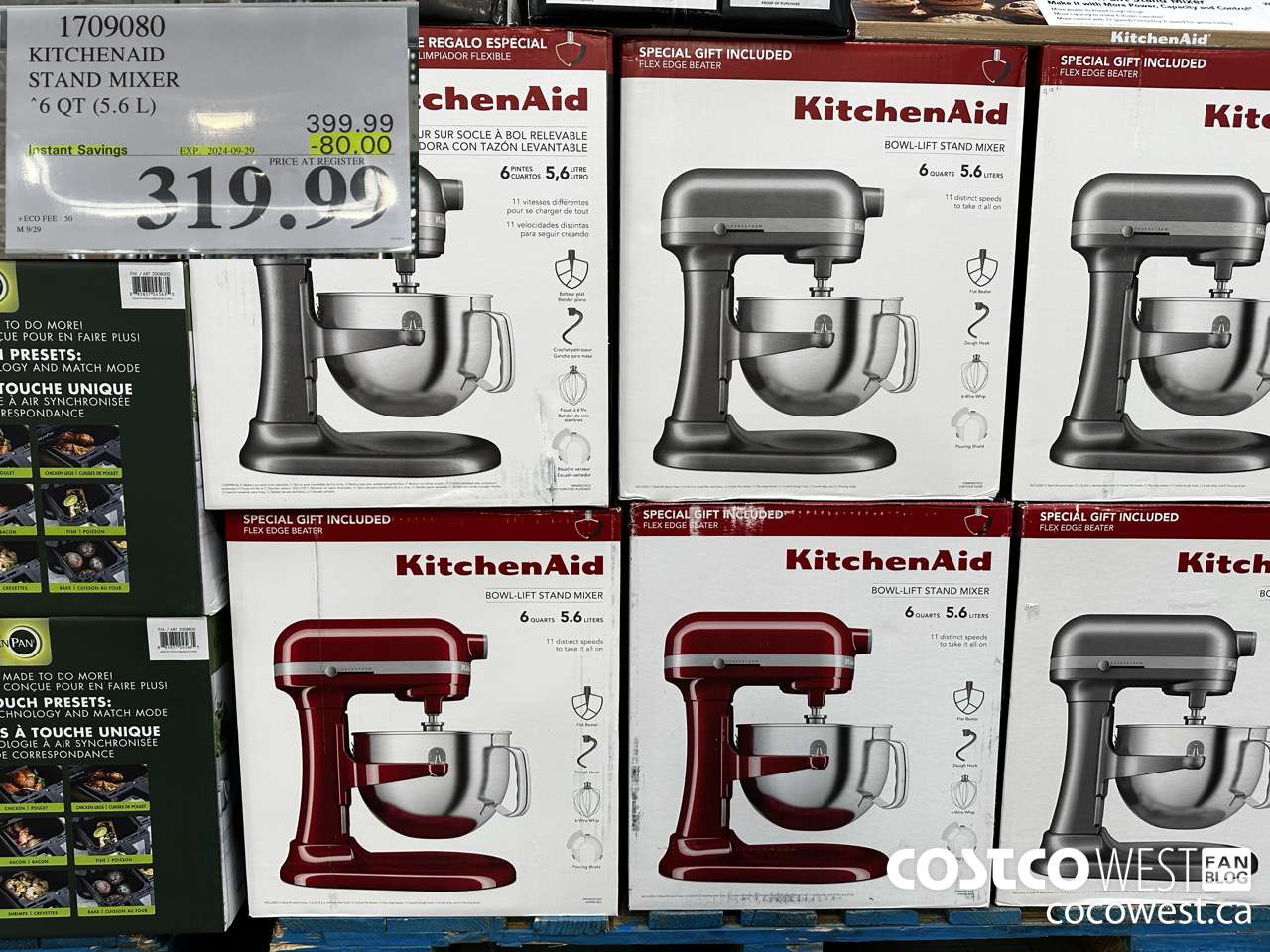 1709080 KITCHENAID STAND MIXER 6QT (5.6L) ($80.00 INSTANT SAVINGS EXPIRES ON 2024-09-29) $319.99