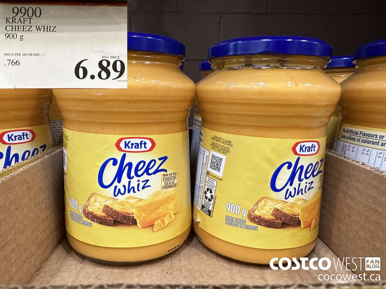 9900 KRAFT CHEEZ WHIZ CHEESE SPREAD 900 G $6.89