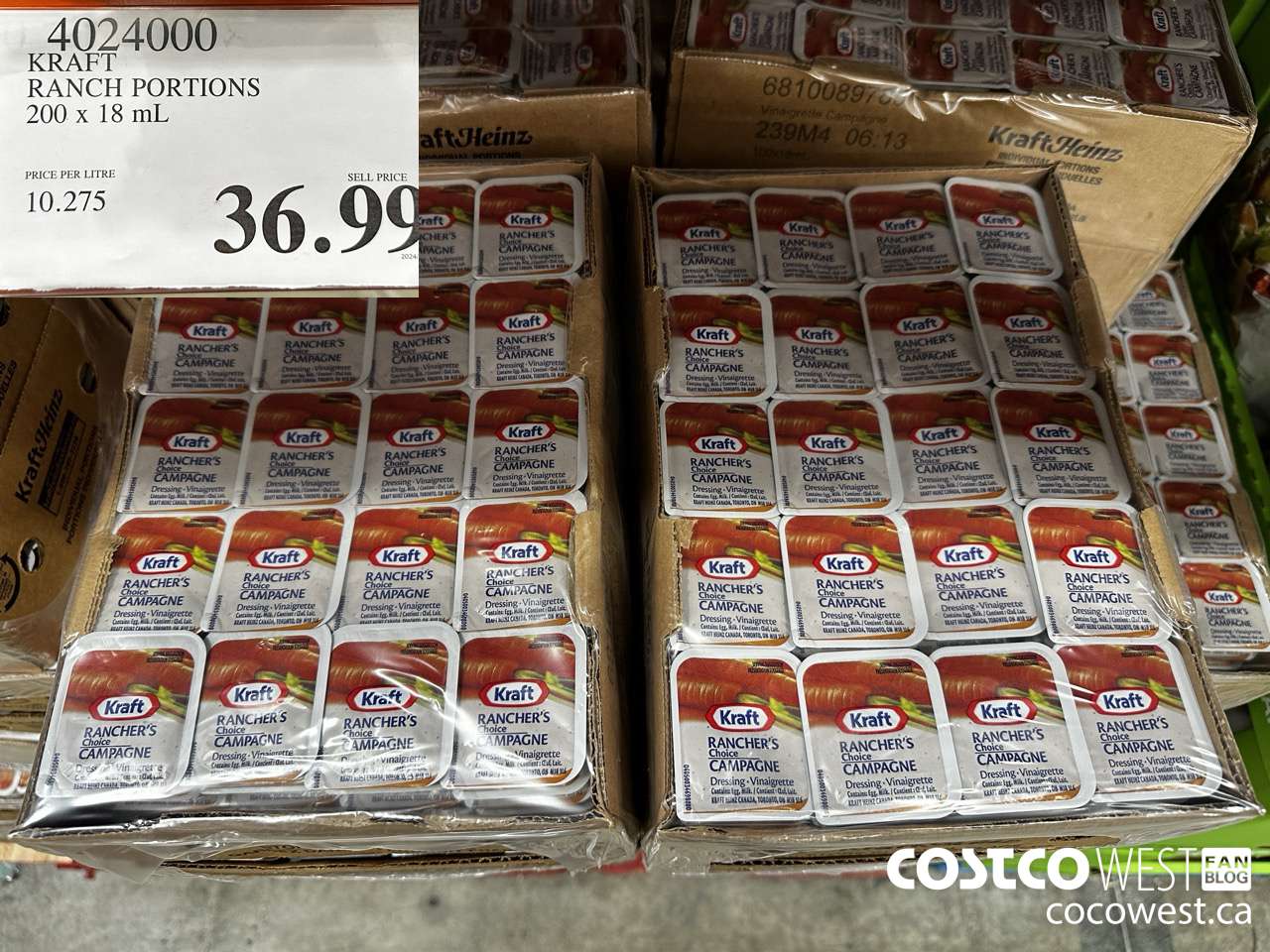 4024000 KRAFT RANCH PORTIONS 200 X 18 ML $36.99