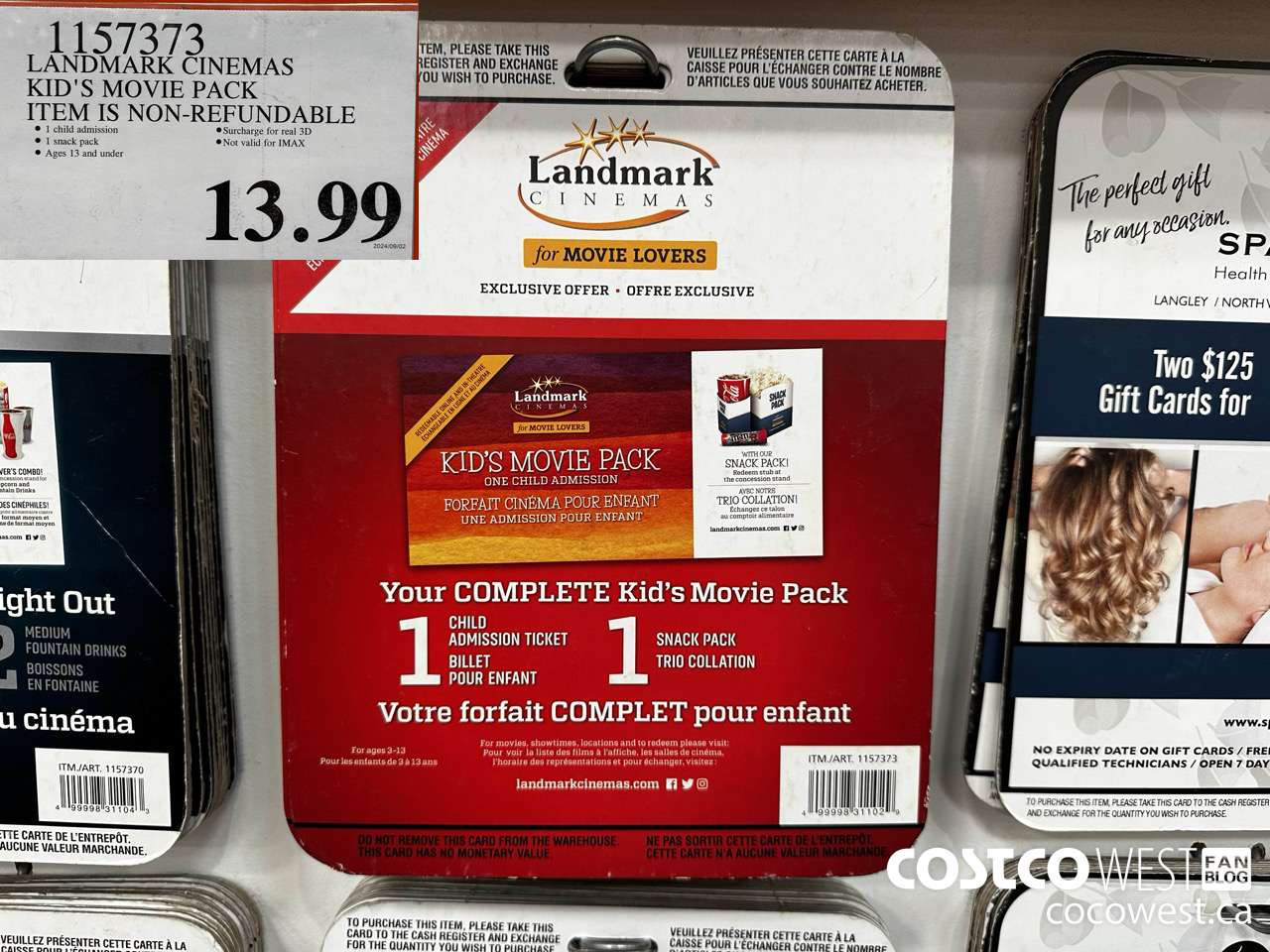 1157373 LANDMARK CINEMAS KID'S MOVIE PACK $13.99