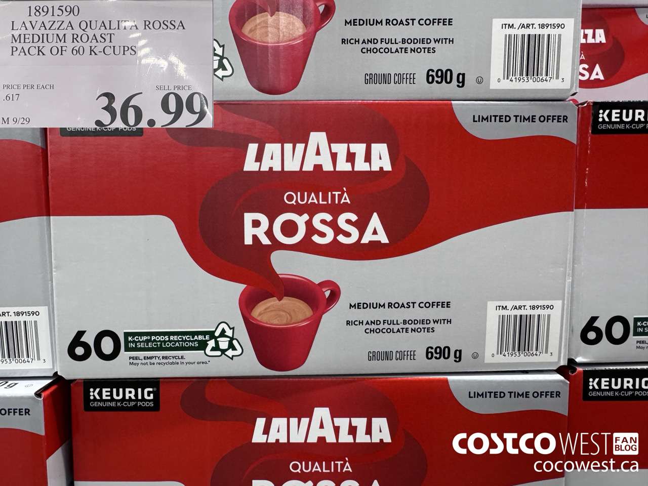 1891590 LAVAZZA QUALITA ROSSA MEDIUM ROAST PACK OF 60 K-CUPS $36.99