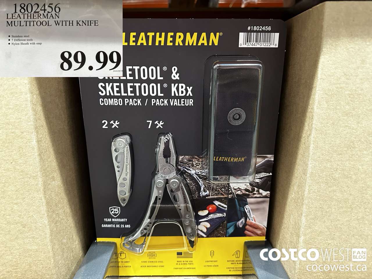 1802456 LEATHERMAN MULTITOOL WITH KNIFE $89.99