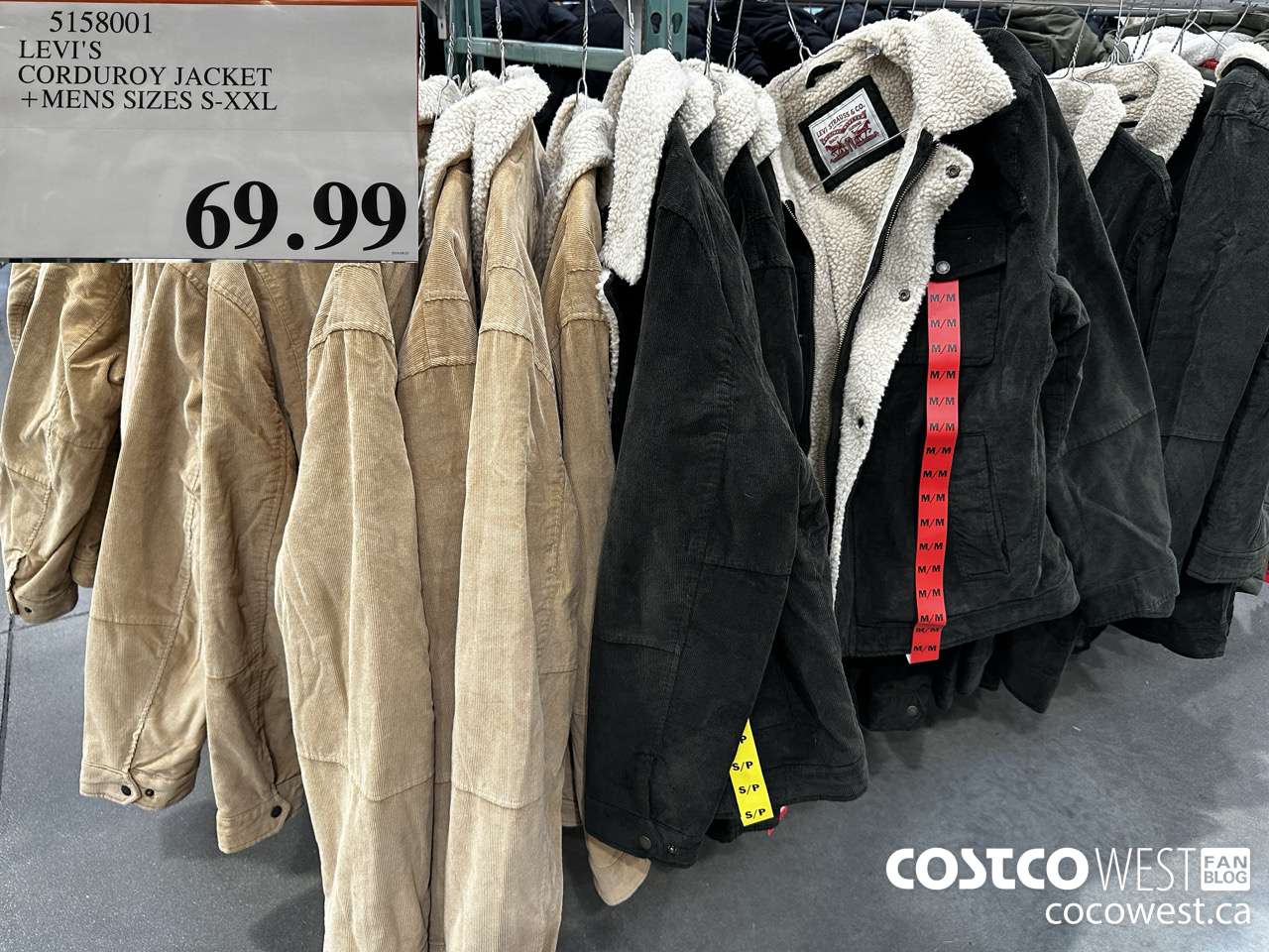 5158001 LEVI'S CORDUROY JACKET MENS SIZES S-XXL $69.99