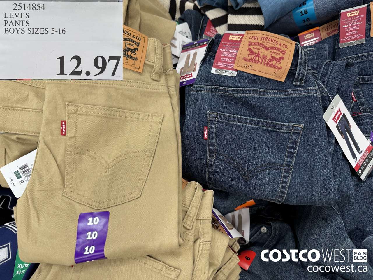 2514854 LEVI'S PANTS BOYS SIZES 5-16 $12.97