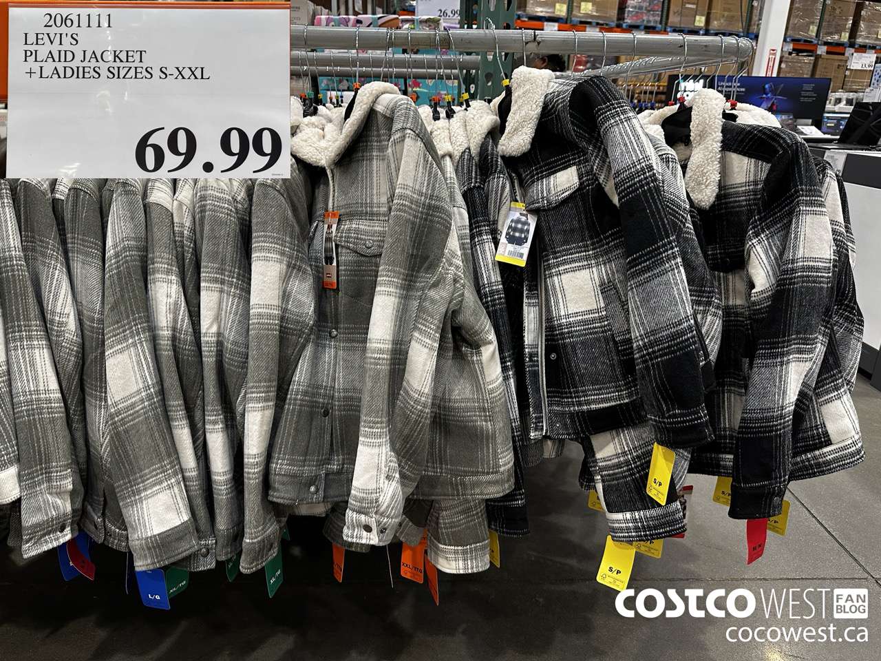 2061111 LEVI'S PLAID JACKET LADIES SIZES S-XXL $69.99