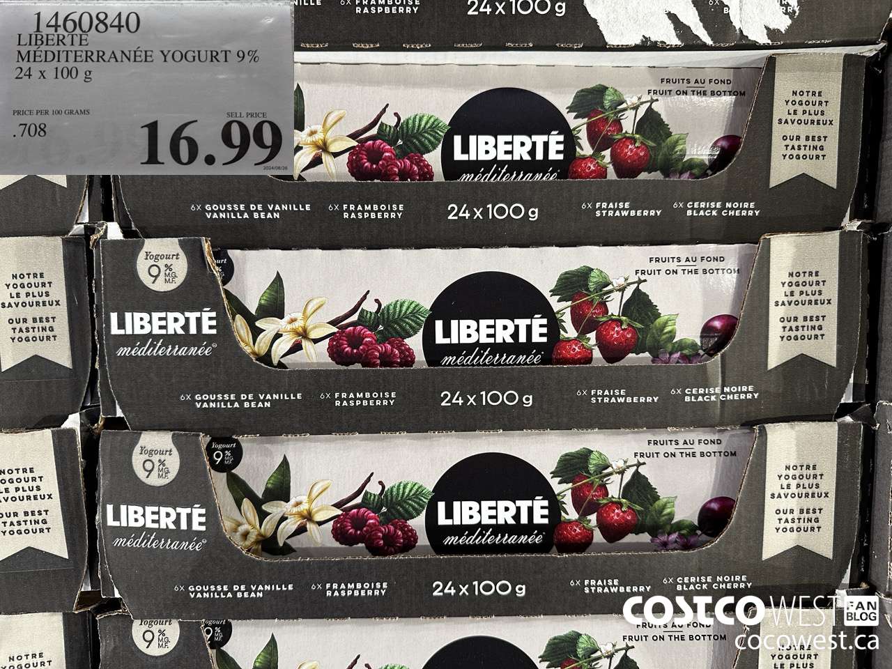 1460840 LIBERTE MEDITERRANEE YOGURT 9% 24 x 100 g $16.99