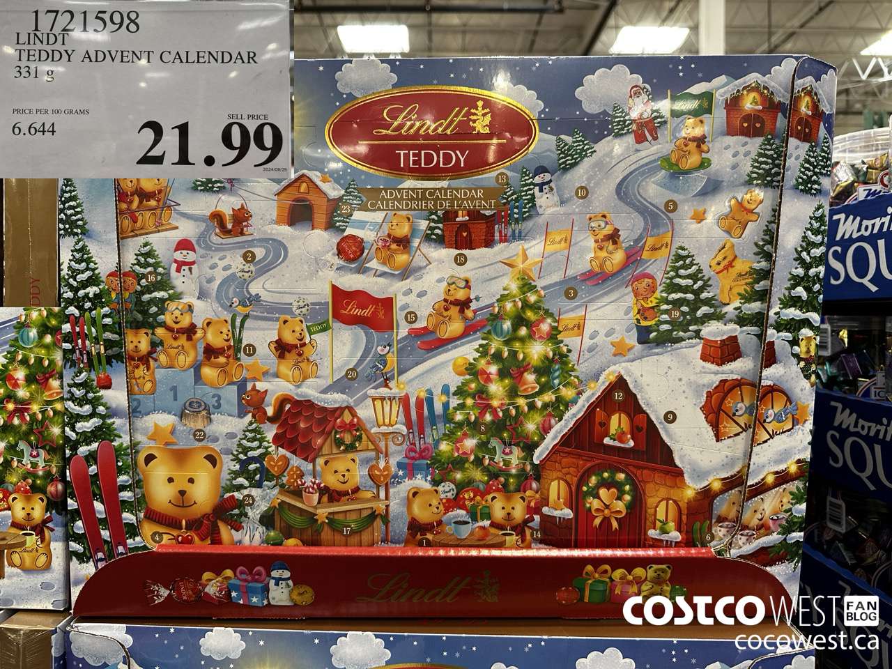 1721598 LINDT TEDDY ADVENT CALENDAR 331G $21.99